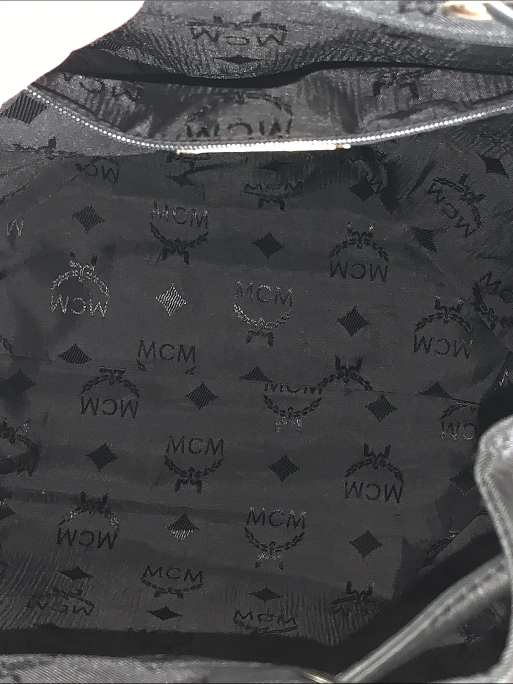GUC MCM Black Quilted Backpack L 14” x H 15” x D 5”